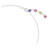 Gema-halsband med blandade slipningar, flerfärgat, rodiumpläterat