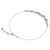 Gema-halsband med blandade slipningar, flerfärgat, rodiumpläterat