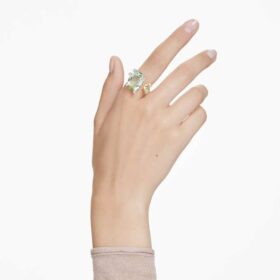 Gema öppen ring med blandade slipningar, flerfärgad, guldpläterad