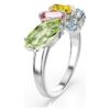 Gema-ring med blandade slipningar, flerfärgad, rodiumpläterad Gema-ring med blandade slipningar, flerfärgad, rodiumpläterad