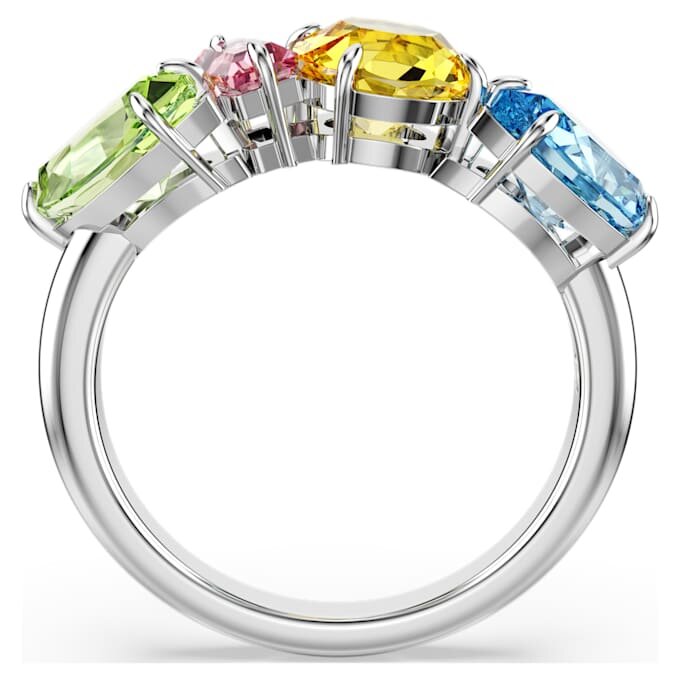 Gema-ring med blandade slipningar, flerfärgad, rodiumpläterad Gema-ring med blandade slipningar, flerfärgad, rodiumpläterad