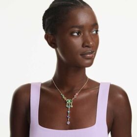 Gema Y-halsband med blandade slipningar, flerfärgat, guldpläterat