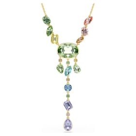 Gema Y-halsband med blandade slipningar, flerfärgat, guldpläterat