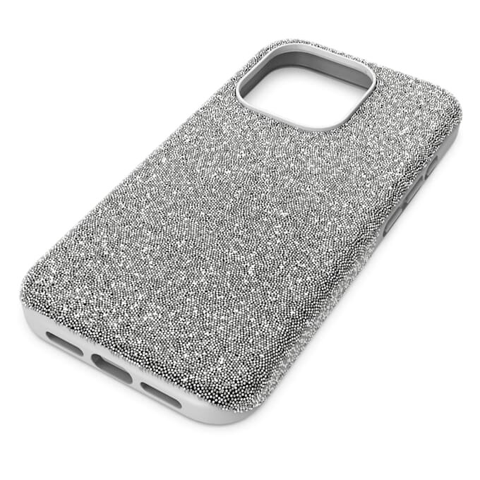 Högt smartphonefodral för iPhone® 15 Pro, silverfärgat Högt smartphonefodral för iPhone® 15 Pro, silverfärgat