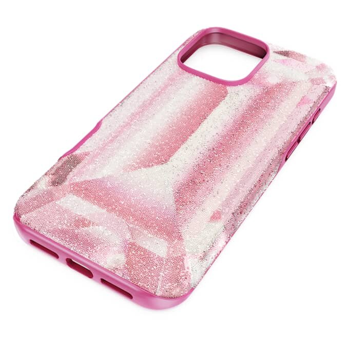 Högt smartphonefodral med kristalltryckmotiv, iPhone® 16 Pro Max, rosa Högt smartphonefodral med kristalltryckmotiv, iPhone® 16 Pro Max, rosa