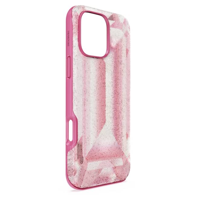 Högt smartphonefodral med kristalltryckmotiv, iPhone® 16 Pro Max, rosa Högt smartphonefodral med kristalltryckmotiv, iPhone® 16 Pro Max, rosa