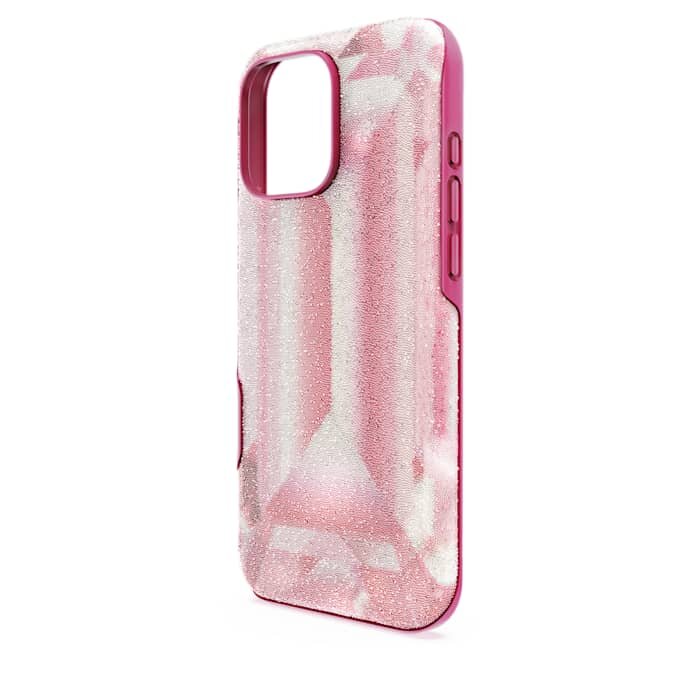 Högt smartphonefodral med kristalltryckmotiv, iPhone® 16 Pro Max, rosa Högt smartphonefodral med kristalltryckmotiv, iPhone® 16 Pro Max, rosa