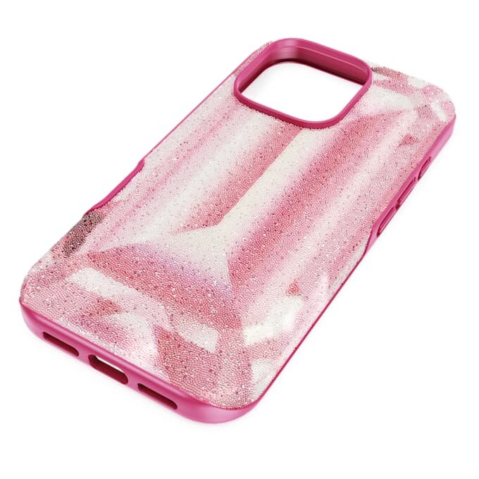 Högt smartphonefodral med kristalltryckmotiv, iPhone® 16 Pro, rosa Högt smartphonefodral med kristalltryckmotiv, iPhone® 16 Pro, rosa