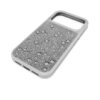 Högt smartphonefodral med platta kristaller, iPhone® 17 Pro, silverfärgat Högt smartphonefodral med platta kristaller, iPhone® 17 Pro, silverfärgat
