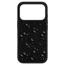 Högt smartphonefodral med platta kristaller, iPhone® 17 Pro, svart Högt smartphonefodral med platta kristaller, iPhone® 17 Pro, svart
