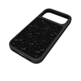 Högt smartphonefodral med platta kristaller, iPhone® 17 Pro, svart Högt smartphonefodral med platta kristaller, iPhone® 17 Pro, svart