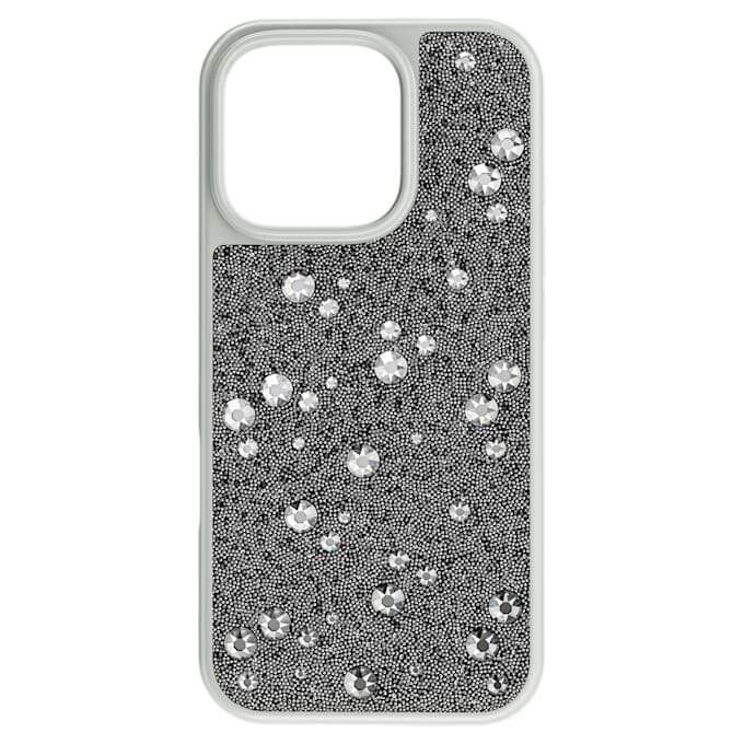 Högt smartphonefodral med spridd design, iPhone® 16 Pro, silverfärgat Högt smartphonefodral med spridd design, iPhone® 16 Pro, silverfärgat