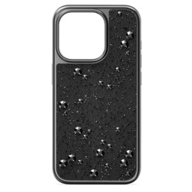 High-smartphonefodral med plana kristaller, iPhone® 15 Pro, svart