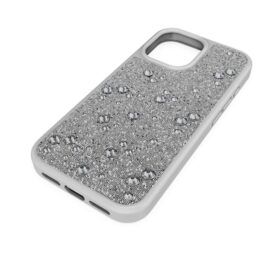 High-smartphonefodral med plana kristaller, iPhone® 17, silverfärgat