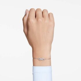 Hyperbola-armband Infinity, vitt, rodiumpläterat