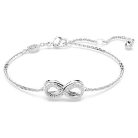 Hyperbola-armband Infinity, vitt, rodiumpläterat