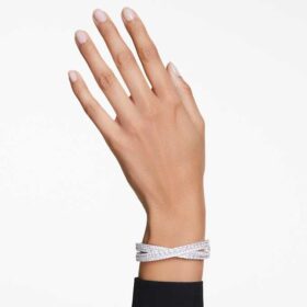 Hyperbola-armband med blandade slipningar, Infinity, vitt, rodiumpläterat