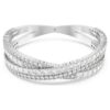 Hyperbola-armband med blandade slipningar, Infinity, vitt, rodiumpläterat