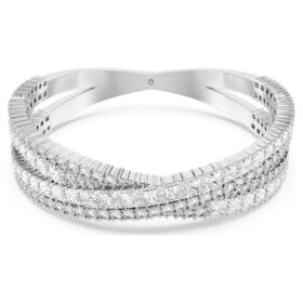 Hyperbola-armband med blandade slipningar, Infinity, vitt, rodiumpläterat