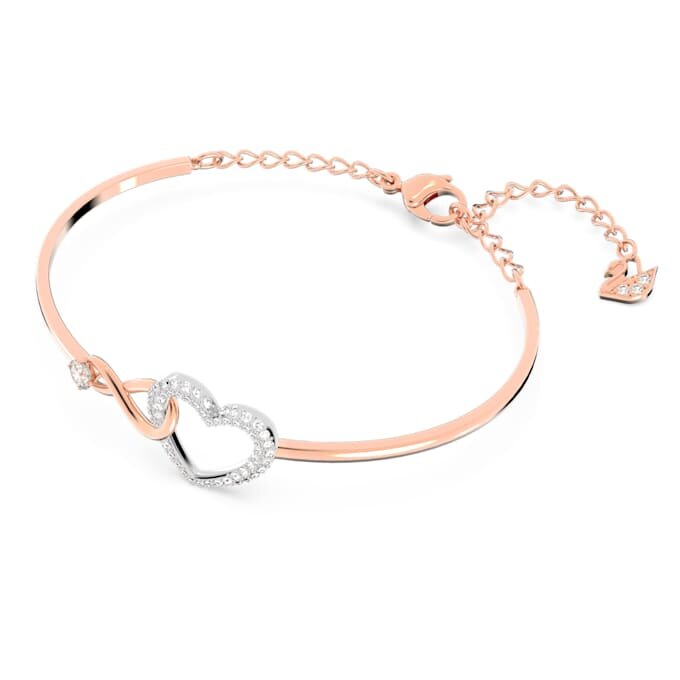 Hyperbola-armband med Infinity-symbol och hjärta, vitt, blandad metallfinish Hyperbola-armband med Infinity-symbol och hjärta, vitt, blandad metallfinish