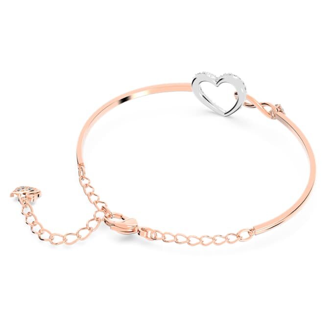Hyperbola-armband med Infinity-symbol och hjärta, vitt, blandad metallfinish Hyperbola-armband med Infinity-symbol och hjärta, vitt, blandad metallfinish
