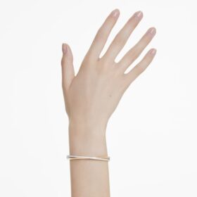 Hyperbola-armband, rundslipad, vit, blandad metallfinish