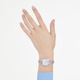 Hyperbola-armband, tillverkat i Schweiz, metallarmband, silverfärgat, rostfritt stål