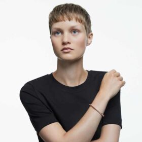 Hyperbola-armband, vitt, roséguldpläterat