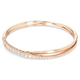 Hyperbola-armband, vitt, roséguldpläterat