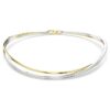 Hyperbola-choker med rundslipade kristaller, vit, blandad metallfinish