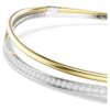 Hyperbola-choker med rundslipade kristaller, vit, blandad metallfinish