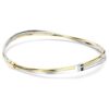 Hyperbola-choker med rundslipade kristaller, vit, blandad metallfinish