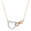 Hyperbola-halsband med Infinity-symbol och hjärta, vitt, blandad metallfinish