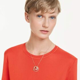 Hyperbola-halsband, rundslipad, vit, guldpläterad