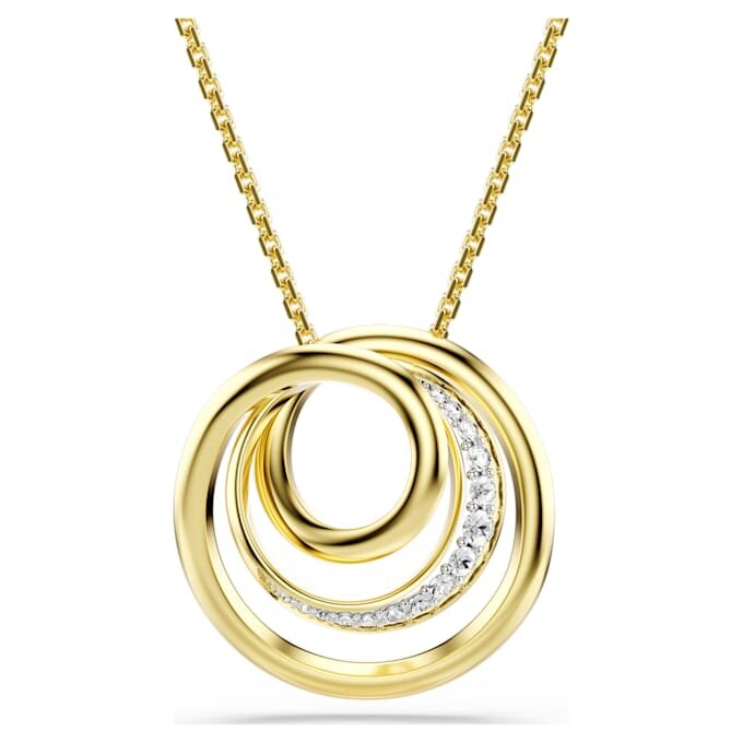 Hyperbola-halsband, rundslipad, vit, guldpläterad Hyperbola-halsband, rundslipad, vit, guldpläterad