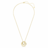 Hyperbola-halsband, rundslipad, vit, guldpläterad Hyperbola-halsband, rundslipad, vit, guldpläterad