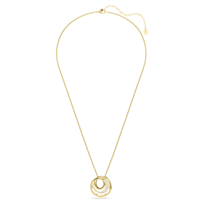 Hyperbola-halsband, rundslipad, vit, guldpläterad Hyperbola-halsband, rundslipad, vit, guldpläterad