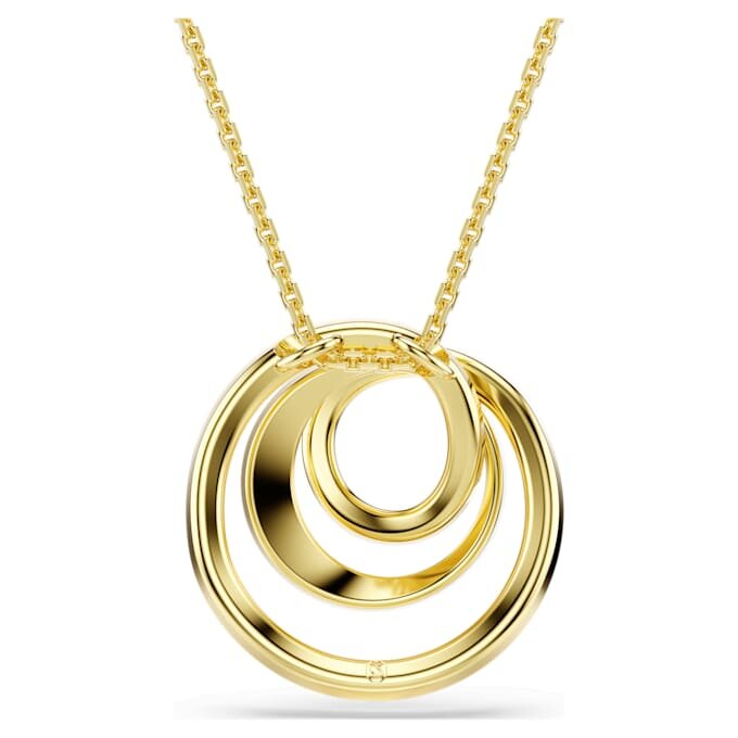 Hyperbola-halsband, rundslipad, vit, guldpläterad Hyperbola-halsband, rundslipad, vit, guldpläterad