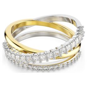 Hyperbola-ring med blandade slipningar, vit, blandad metallfinish
