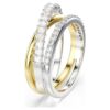 Hyperbola-ring med blandade slipningar, vit, blandad metallfinish Hyperbola-ring med blandade slipningar, vit, blandad metallfinish