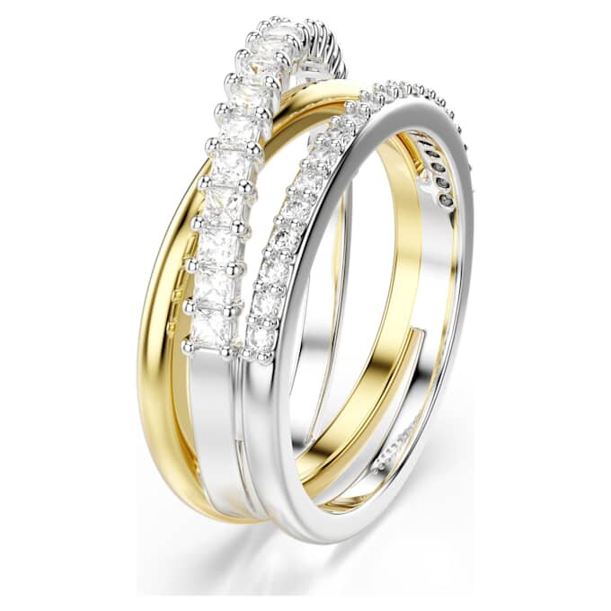 Hyperbola-ring med blandade slipningar, vit, blandad metallfinish Hyperbola-ring med blandade slipningar, vit, blandad metallfinish