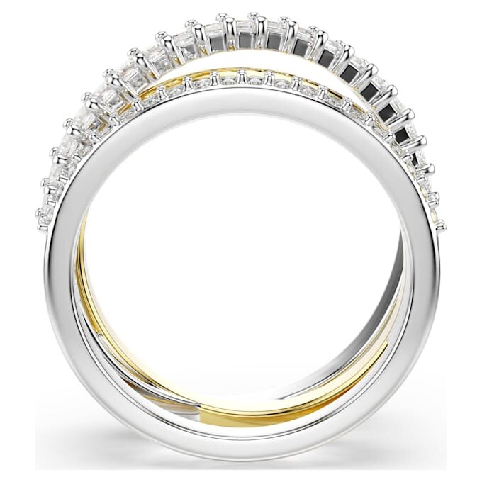 Hyperbola-ring med blandade slipningar, vit, blandad metallfinish Hyperbola-ring med blandade slipningar, vit, blandad metallfinish