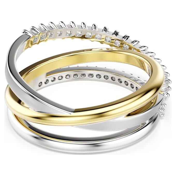 Hyperbola-ring med blandade slipningar, vit, blandad metallfinish Hyperbola-ring med blandade slipningar, vit, blandad metallfinish