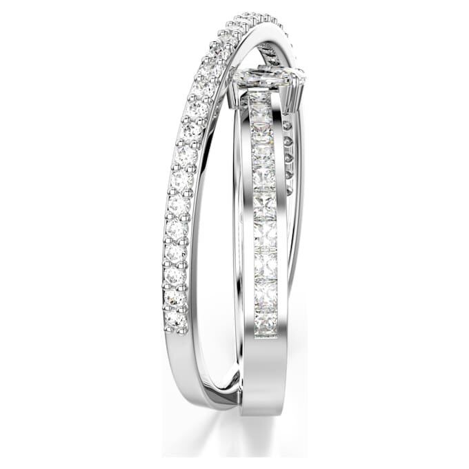 Hyperbola-ring med blandade slipningar, vit, rodiumpläterad Hyperbola-ring med blandade slipningar, vit, rodiumpläterad
