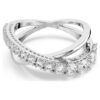 Hyperbola-ring med blandade slipningar, vit, silverfärgad yta Hyperbola-ring med blandade slipningar, vit, silverfärgad yta