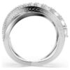 Hyperbola-ring med blandade slipningar, vit, silverfärgad yta Hyperbola-ring med blandade slipningar, vit, silverfärgad yta
