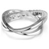 Hyperbola-ring med blandade slipningar, vit, silverfärgad yta Hyperbola-ring med blandade slipningar, vit, silverfärgad yta