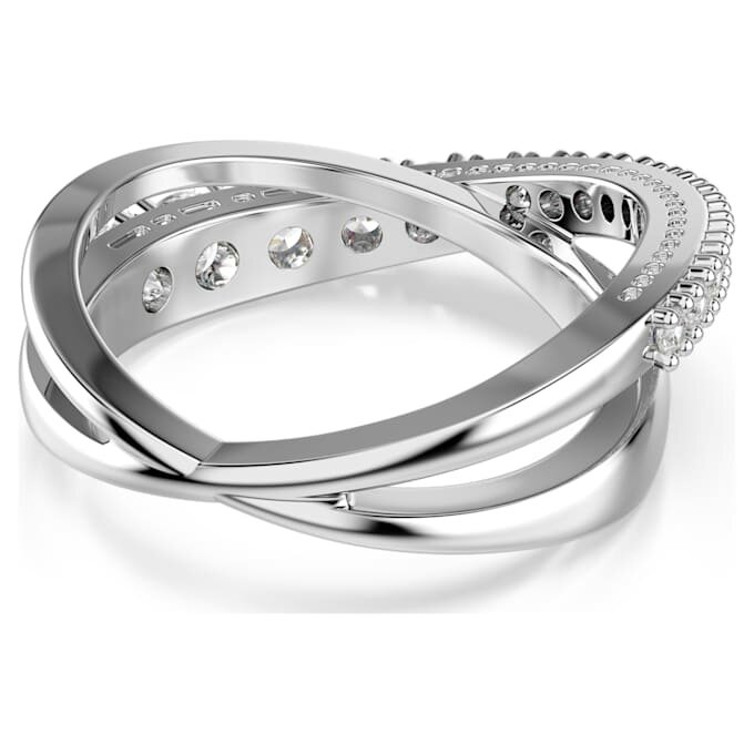 Hyperbola-ring med blandade slipningar, vit, silverfärgad yta Hyperbola-ring med blandade slipningar, vit, silverfärgad yta