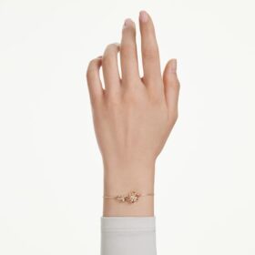 Idyllia-armband med blandade slipningar, blomma, flerfärgat, guldpläterat