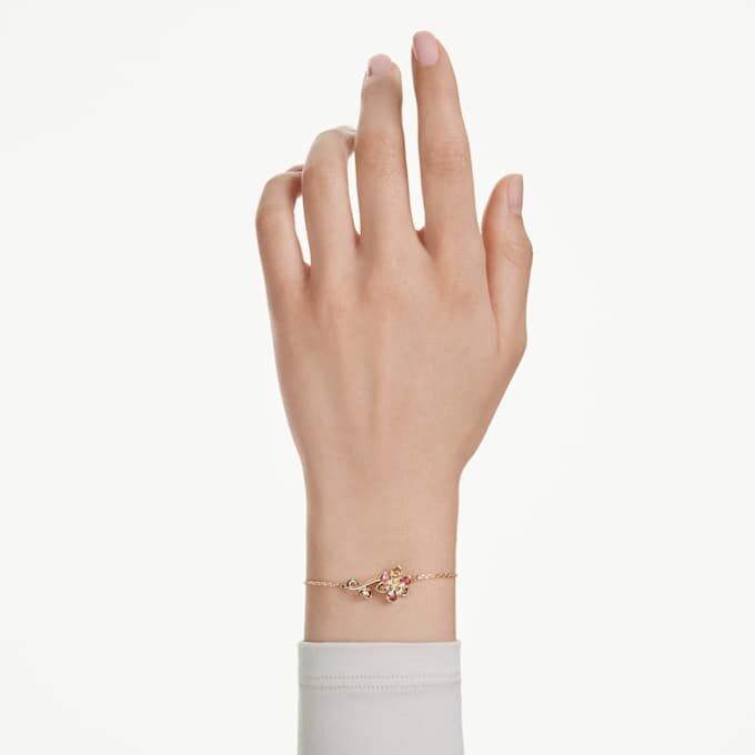 Idyllia-armband med blandade slipningar, blomma, flerfärgat, guldpläterat Idyllia-armband med blandade slipningar, blomma, flerfärgat, guldpläterat